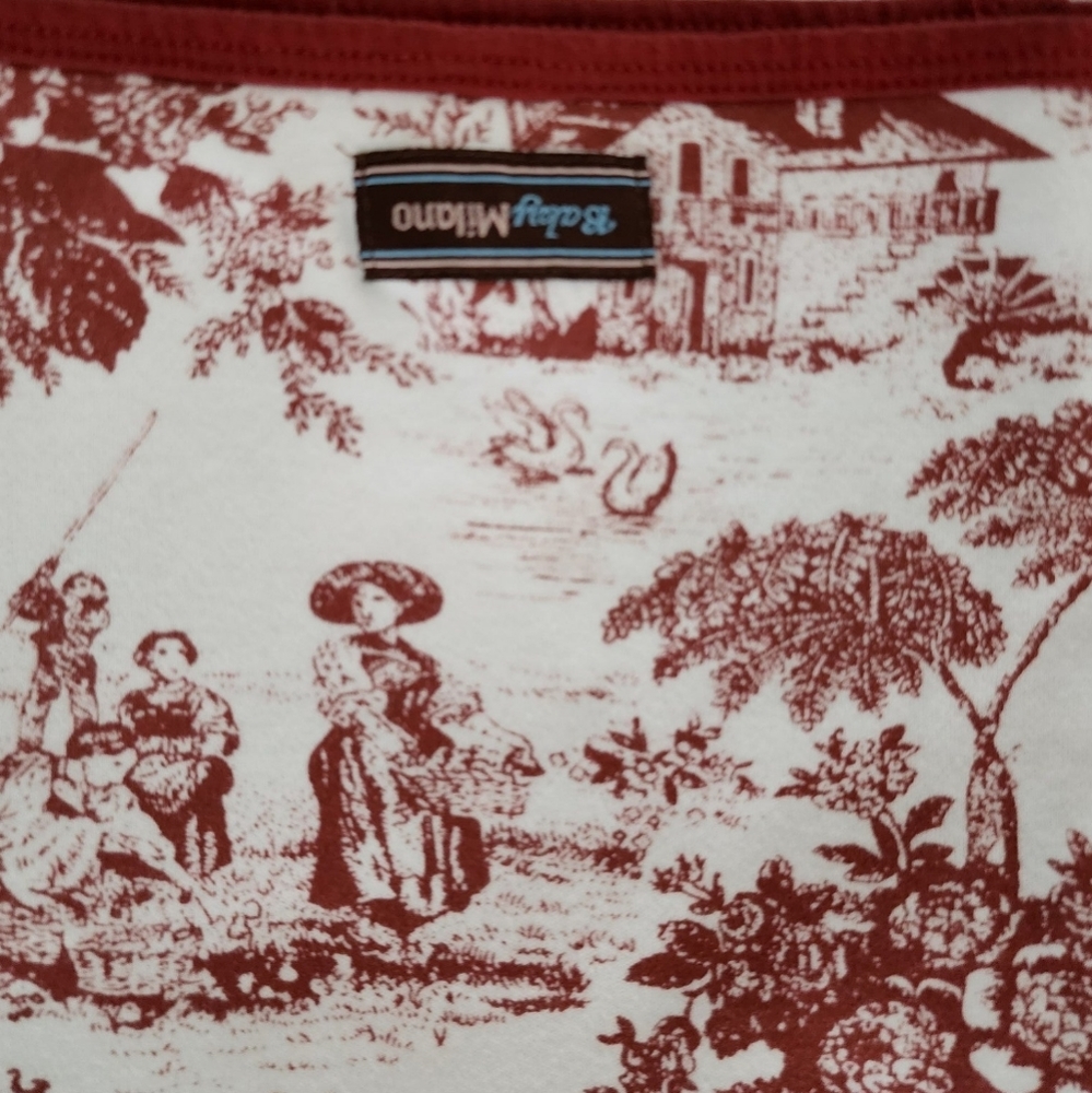 Baby Milano 100% Cotton Burgundy & White Toile Print Two Sided Crib Blanket